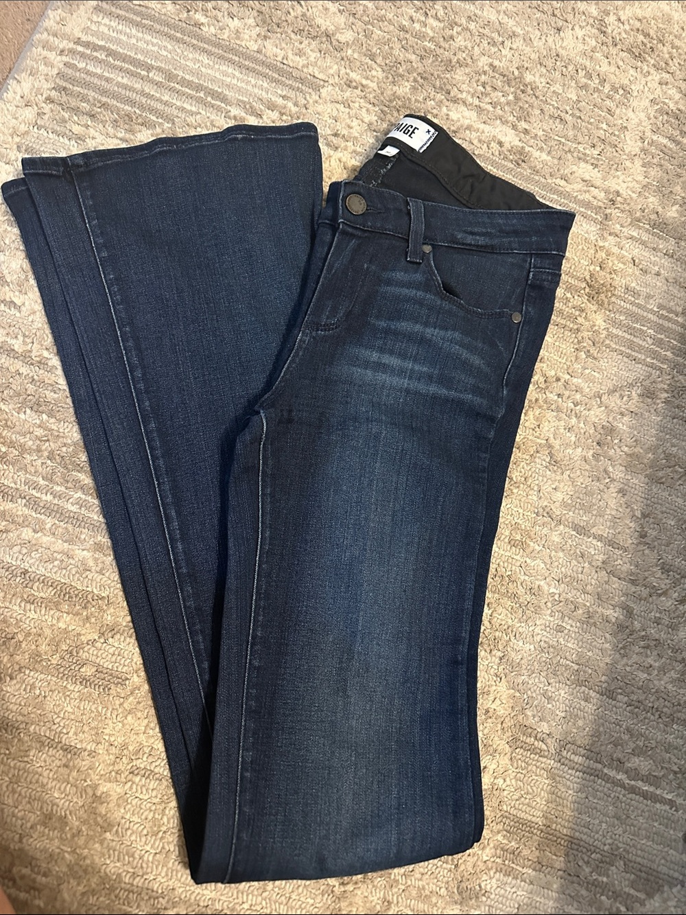 PAIGE Dark Indigo Flare Jeans